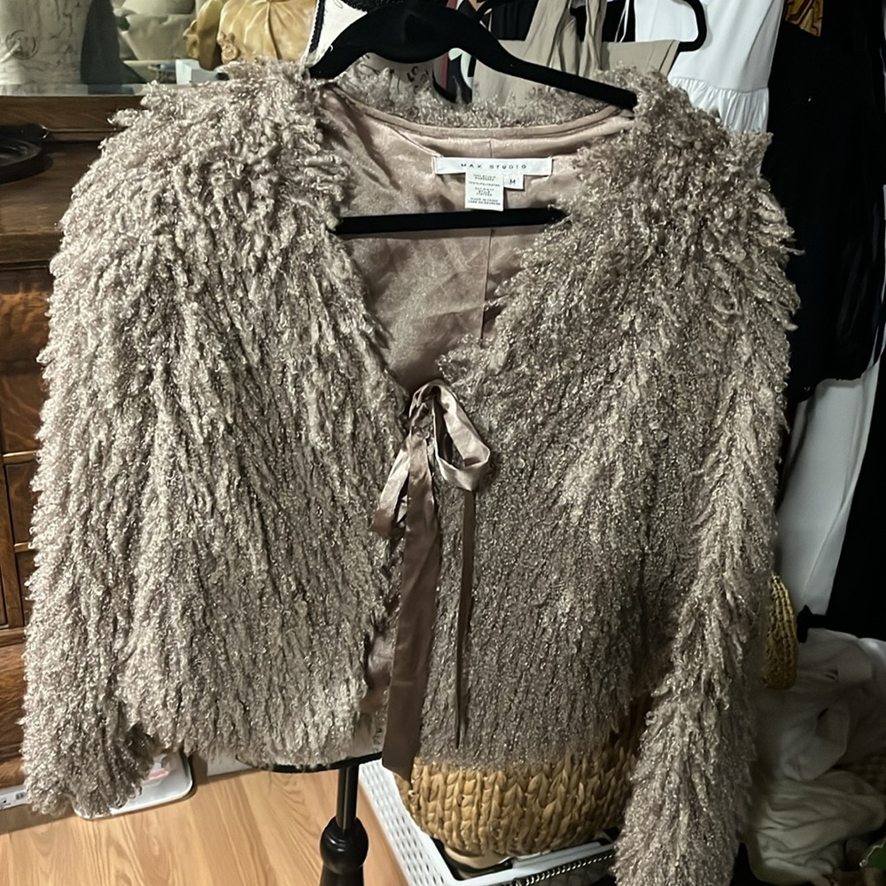 Lovely max studio shag jacket to wear over dresses